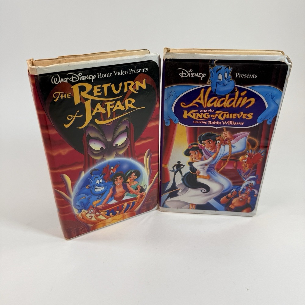 Disney Aladdin VHS Lot Return of Jafar King of Thieves Robin Williams 1990s